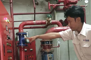 Hầm kỹ thuật đặt hệ thống máy bơm tại khu C chung cư Screc đã tê liệt, không thể hoạt động