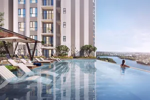 Hồ bơi tràn bờ  mang lại những khoảnh khắc thư giãn cho cư dân sau những giờ làm việc căng thẳng