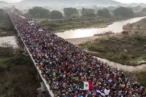 Người di cư Honduras tại khu vực Arriaga, Mexico. Nguồn: TTXVN