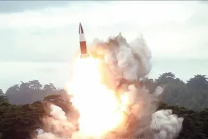 Vụ thử vũ khí mới được Triều Tiên thực hiện tại một địa điểm bí mật ngày 16-8-2019. Ảnh: TTXVN