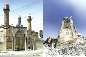  Đền thờ Hồi giáo Al-Nouri  trước và sau khi bị phá hủy