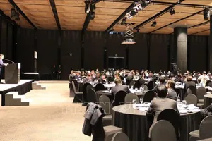 Hãng truyền thông NEWSIS tổ chức Diễn đàn kinh tế Việt Nam (The 1st Vietnam Economic Forum) nhằm giới thiệu tình hình phát triển kinh tế, môi trường đầu tư, cơ hội hợp tác giữa hai nước Việt - Hàn. Ảnh: TTXVN