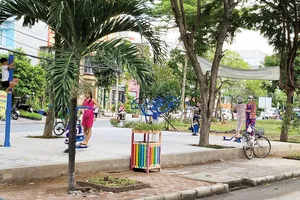 Công viên khu mũi tàu Nam Long, phường Phú Thuận,  quận 7, TPHCM được chuyển hóa từ bãi đất trống