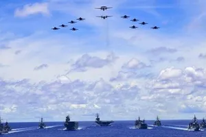 Tàu HMAS Canberra, Hobart, Stuart, Arunta và Sirus tham gia cuộc tập trận với Mỹ và Nhật Bản ở biển Philippine. Nguồn: The Australia