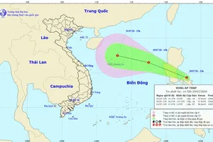 Xuất hiện áp thấp gần Biển Đông