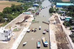 Cống âu thuyền Ninh Quới. Ảnh: TTXVN 