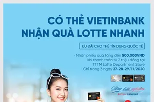 Nhận phiếu quà tặng đến 500.000 đồng khi mua sắm tại Lotte Department store