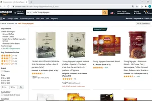 Các sản phẩm cà phê Trung Nguyên được bán phổ biến  trên sàn TMĐT