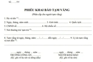 Khi nào cần khai báo tạm vắng?