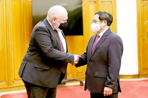 Thủ tướng Phạm Minh Chính tiếp Phó Chủ tịch điều hành Ủy ban Châu Âu (EC) Frans Timmermans  đang thăm Việt Nam. Ảnh: TTXVN