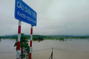 Mưa lớn gây ngập lụt trên diện rộng tại xã Châu Tiến  (huyện Quỳ Châu, Nghệ An). Ảnh: DUY CƯỜNG