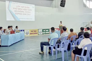 Một buổi tập huấn kiến thức phòng chống doping cho các tuyển thủ Việt Nam . Ảnh: P.MINH