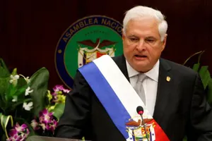 Ông Ricardo Martinelli phát biểu tại Quốc hội Panama ở Panama City ngày 1-7-2013, lúc đương chức Tổng thống Panama. Ảnh: REUTERS