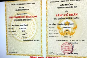 Dịch vụ làm bằng giả công khai hoạt động