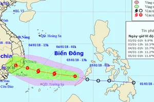 Bão số 1 (Bolaven) giật cấp 10 hướng vào vùng biển Phú Yên - Vũng Tàu