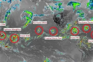 Siêu bão Florence là một trong chuỗi 9 cơn bão đang hoạt động trên thế giới