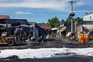 Hiện trường vụ việc. Ảnh: ĐAN NGUYÊN