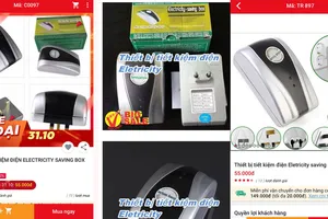 Thiết bị tiết kiệm điện được quảng cáo trên nhiều website bán hàng điện tử