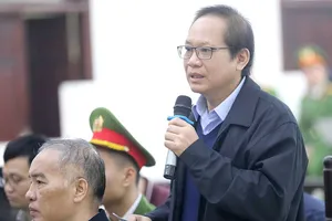 Bị cáo Trương Minh Tuấn nói lời sau cùng tại phiên tòa sơ thẩm. Ảnh: TTXVN