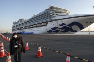  Tàu du lịch Diamond Princess tại cảng Yokohama, Nhật Bản hôm 10-2. Ảnh: AP