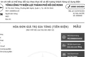Thông báo áp dụng mẫu hóa đơn tiền điện mới