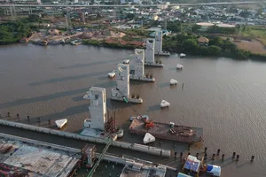 Công trình chống ngập Mương Chuối (TPHCM) có tính đến yếu tố biến đổi khí hậu đang được thi công. Ảnh: CAO THĂNG