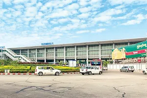           Sân bay quốc tế ở Yangon tạm đóng cửa. Ảnh: Myanmar Times