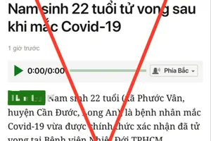  Thông tin nam sinh 22 tuổi mắc Covid-19 tử vong tại TPHCM đăng trên báo Dân trí là sai sự thật