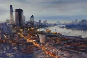 90 tác phẩm dự triển lãm “Màu nước Quốc tế mùa thu 2021“