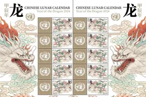 Bộ tem rồng sắp được phát hành. Nguồn: UN