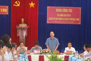 Bí thư Tỉnh uỷ Cà Mau Nguyễn Hồ Hải phát biểu tại buổi làm việc