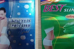 Hai mẫu thực phẩm bảo vệ sức khỏe kiểm nghiệm có chứa chất cấm sibutramine. Ảnh: VFA