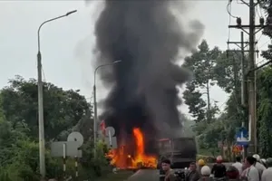 Đồng Nai: Hai xe đầu kéo tông nhau, bốc cháy dữ dội