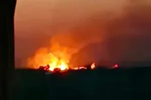 Cuộc tấn công nhằm vào căn cứ quân sự Borisoglebsk, nằm ở Tây Nam tỉnh Voronezh, Nga, ngày 5-7. Ảnh: Bộ Tổng tham mưu Ukraine/Facebook