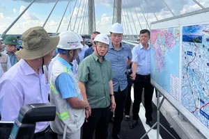 Phó Thủ tướng Trần Hồng Hà thị sát tại dự án cầu Rạch Miễu 2