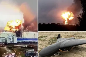 Hình ảnh vụ tấn công bằng thiết bị bay không người lái của Ukraine hôm 24-8-2025 nhằm vào cơ sở chế biến khí Ust-Luga gần St. Petersburg. Nguồn: nền tảng thông tin quân sự Ukraine Militarnyi