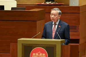 Tổng Bí thư Tô Lâm phát biểu chỉ đạo tại phiên khai mạc Kỳ họp thứ Nhất, Quốc hội khóa XVI sáng 6-4. Ảnh: VGP