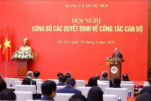 Tổng Bí thư, Chủ tịch nước đề nghị Đảng ủy Quốc hội phải đặc biệt coi trọng công tác xây dựng Đảng bộ Quốc hội thực sự trong sạch, vững mạnh, tiêu biểu về bản lĩnh chính trị, đạo đức, lối sống và năng lực lãnh đạo. Ảnh: TTXVN