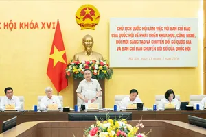 Chủ tịch Quốc hội Trần Thanh Mẫn chủ trì hội nghị. Ảnh: VIẾT CHUNG