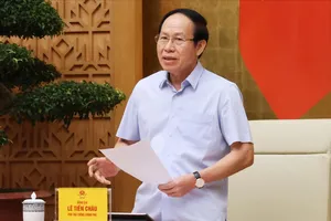 Phó Thủ tướng Lê Tiến Châu, Trưởng Ban Chỉ đạo xây dựng trường học cho các xã biên giới chủ trì cuộc họp của Ban Chỉ đạo trực tuyến với 22 địa phương. Ảnh: VGP