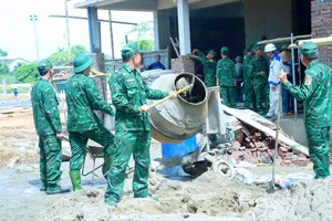 Nghệ An: Bộ đội hỗ trợ xây dựng trường nội trú liên cấp tại các xã biên giới