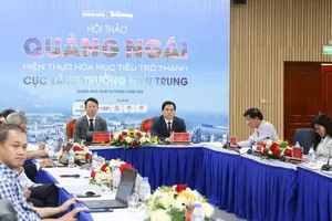 Các đại biểu tham dự hội thảo “Quảng Ngãi hiện thực hóa mục tiêu trở thành cực tăng trưởng miền Trung”. Ảnh: BTC