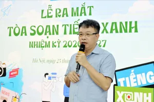 Tổng Biên tập Báo Thiếu niên Tiền phong và Nhi đồng Nguyễn Phan Khuê, phát biểu tại buổi lễ