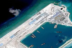 Ảnh chụp tại Đá Chữ Thập mà Trung Quốc chiếm đóng phi pháp trên quần đảo Trường Sa. Ảnh: CSIS