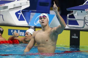 Niềm vui chiến thắng của Sun Yang.