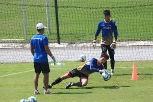 Người gác đền Việt Nam vẫn còn là vị trí đáng lo nhất của U22 Việt Nam. Ảnh: Quang Thắng