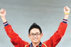 Kình ngư Lâm Quang Nhật hướng đến cú hat-trick vàng ở đấu trường SEA Games. Ảnh: T.L