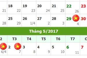 Dịp lễ 30-4 và 1-5 được nghỉ 4 ngày
