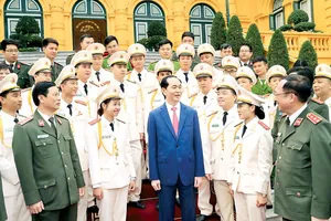 Chủ tịch nước Trần Đại Quang gặp mặt đoàn viên thanh niên tiêu biểu Công an nhân dân