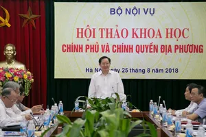 Bộ trưởng Bộ Nội vụ Lê Vĩnh Tân phát biểu khai mạc Hội thảo. Nguồn TCNN.VN